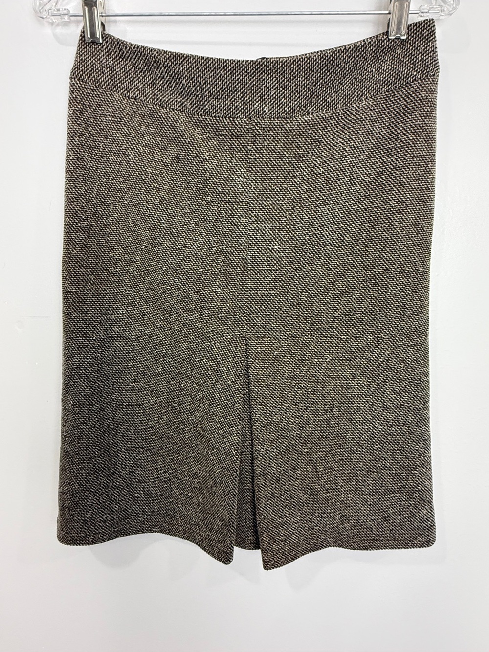 Monteau Black and Cream Tweed A-Line Knit Skirt